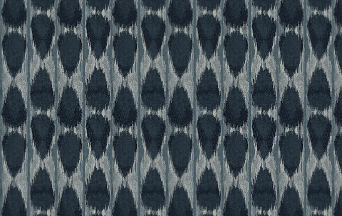 Американская ткань Fabricut, коллекция Luxe Nuances Sapphire Forest, артикул DubaiIkat/Indigo
