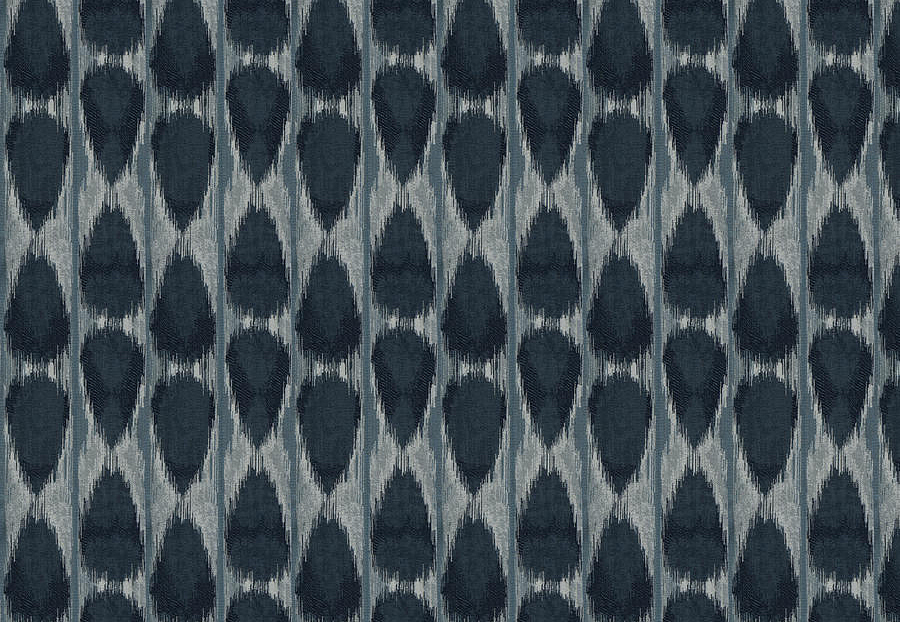 Ткань Fabricut Luxe Nuances Sapphire Forest DubaiIkat/Indigo
