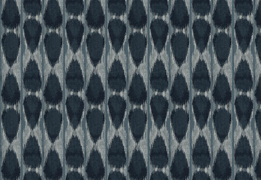 Ткань Fabricut Luxe Nuances Sapphire Forest DubaiIkat/Indigo