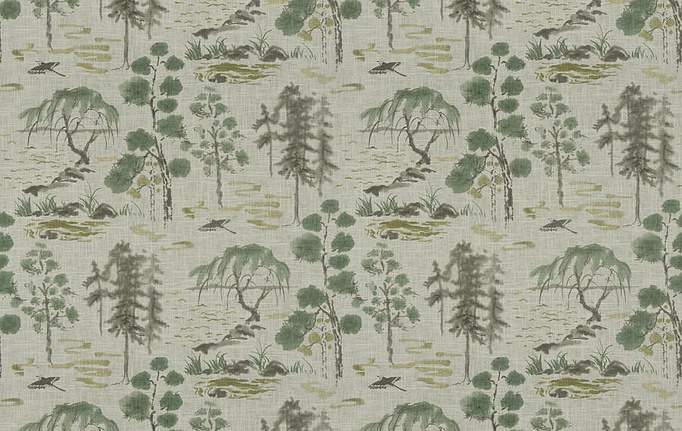 Американская ткань Fabricut, коллекция Luxe Nuances Sapphire Forest, артикул ValleyOfTea/Celadon