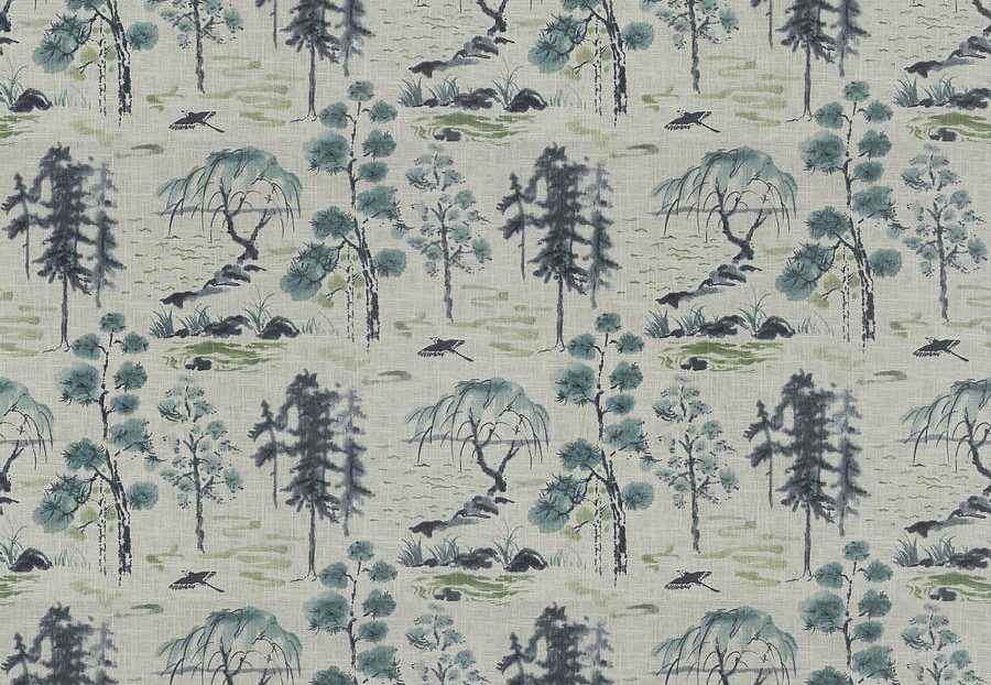 Ткань Fabricut Luxe Nuances Sapphire Forest ValleyOfTea/Lapis