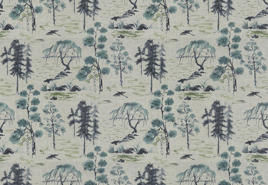 Ткань Fabricut Luxe Nuances Sapphire Forest ValleyOfTea/Lapis