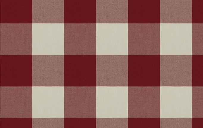 Американская ткань Fabricut, коллекция Clean & Classic Indoor/Outdoor Checks & Stripes, артикул CampingCheck/Ruby