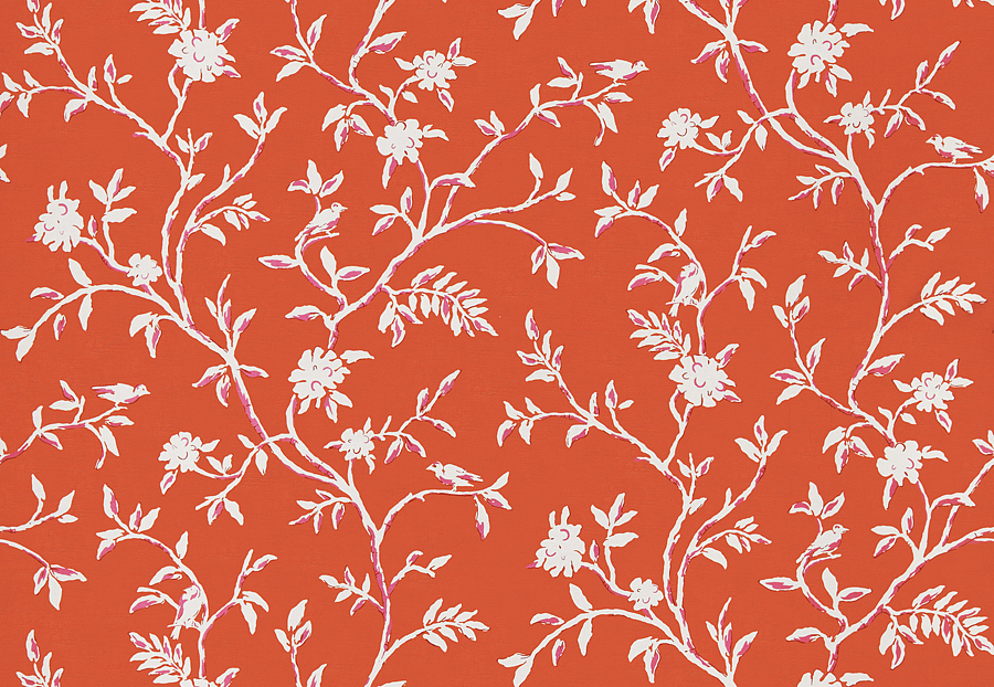 Ткань Stroheim Dana Gibson Prints II Tiverton/Pink Persimmon