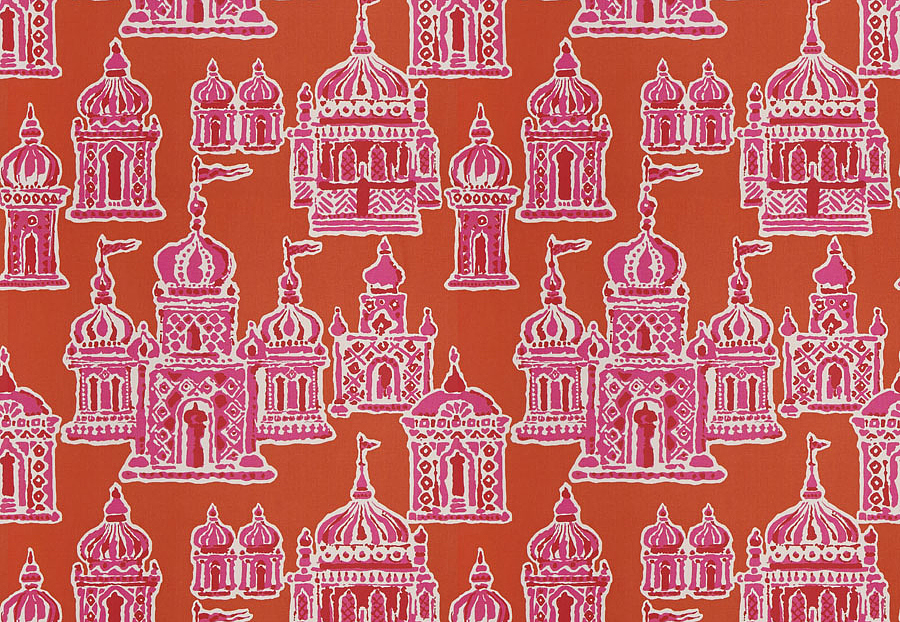 Ткань Stroheim Dana Gibson Prints II Occidental/Pink Persimmon