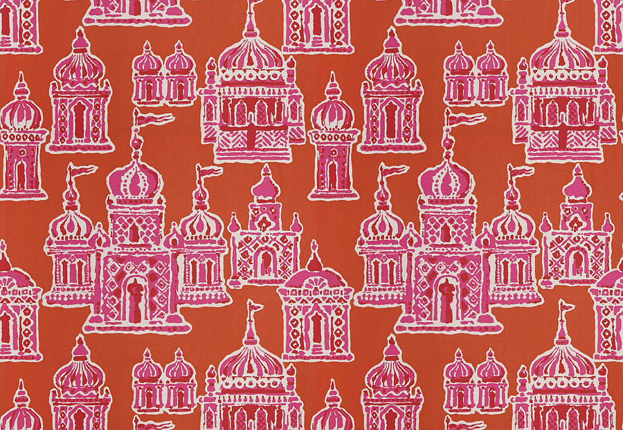Ткань Stroheim Dana Gibson Prints II Occidental/Pink Persimmon