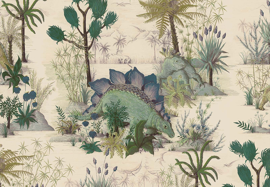 Обои House Of Hackney WII Newness 2018 Dinosauria/Ecru