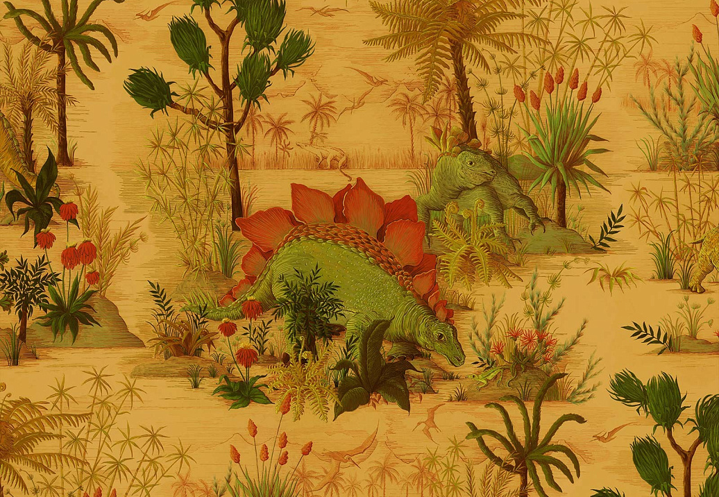 Обои House Of Hackney WII Newness 2018 Dinosauria/Turmeric