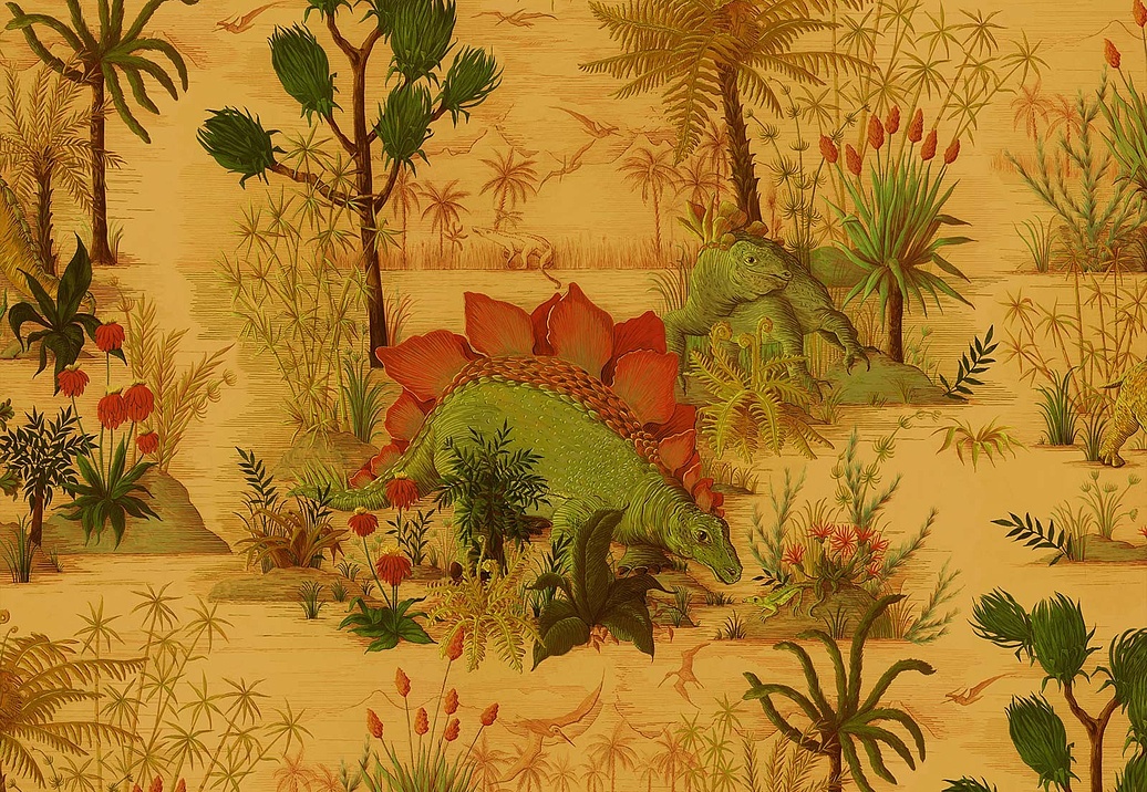 Обои House Of Hackney WII Newness 2018 Dinosauria/Turmeric