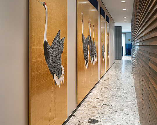 Панно и фотообои Misha Asia Cranes/Dark Gold