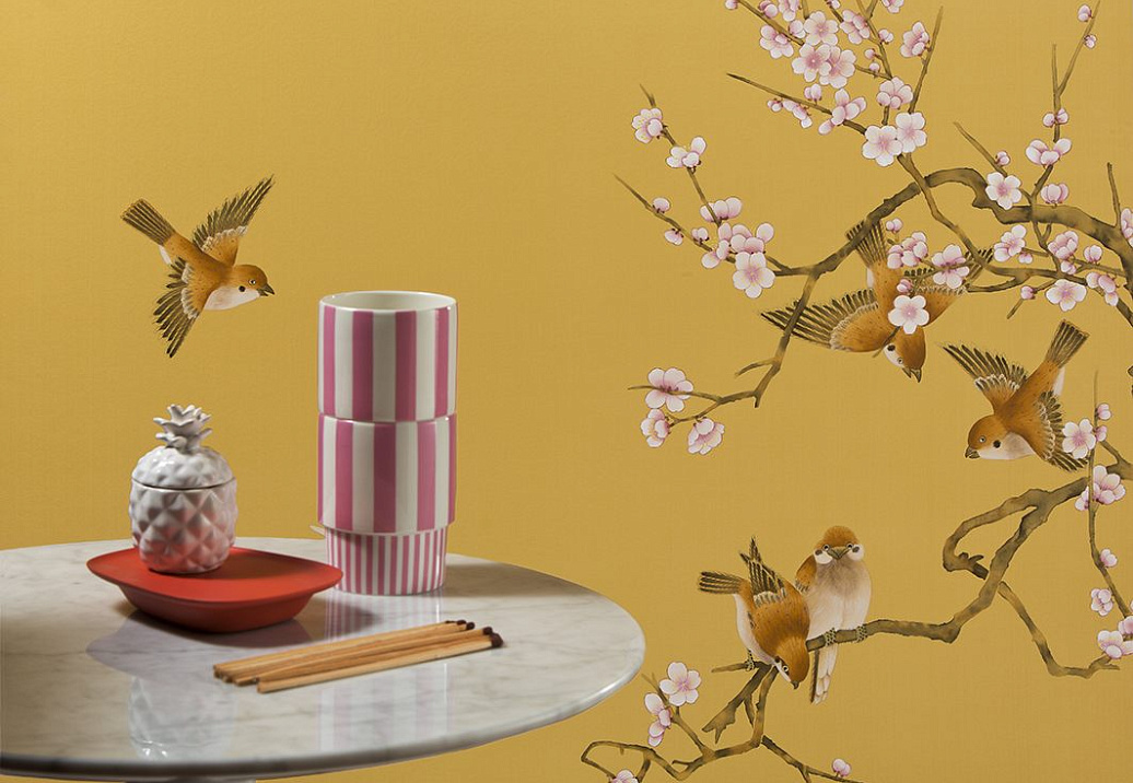 Панно и фотообои Misha Asia Sparrows/Sun Gold