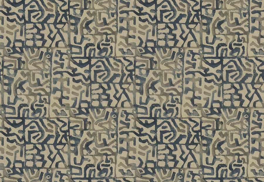 Ткань Fabricut Natural Nuances Vignettes Night Areca/Denim
