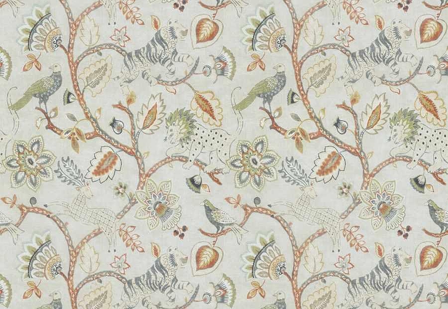 Ткань Fabricut Natural Nuances Vignettes Clay Zoologic/BlueFog