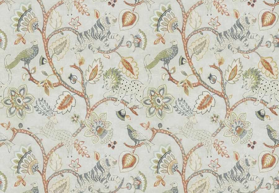 Ткань Fabricut Natural Nuances Vignettes Clay Zoologic/BlueFog