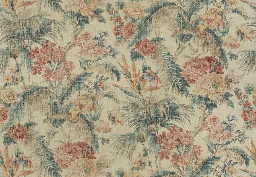Ткань Fabricut Natural Nuances Vignettes Clay Caledon/CoralTeal