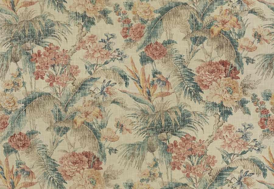 Ткань Fabricut Natural Nuances Vignettes Clay Caledon/CoralTeal