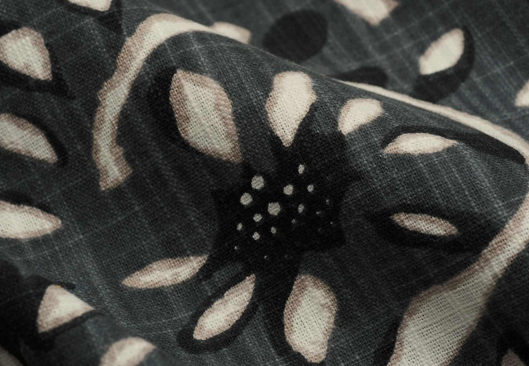 Ткань Fabricut Natural Nuances Vignettes Java Tevel/Graphite