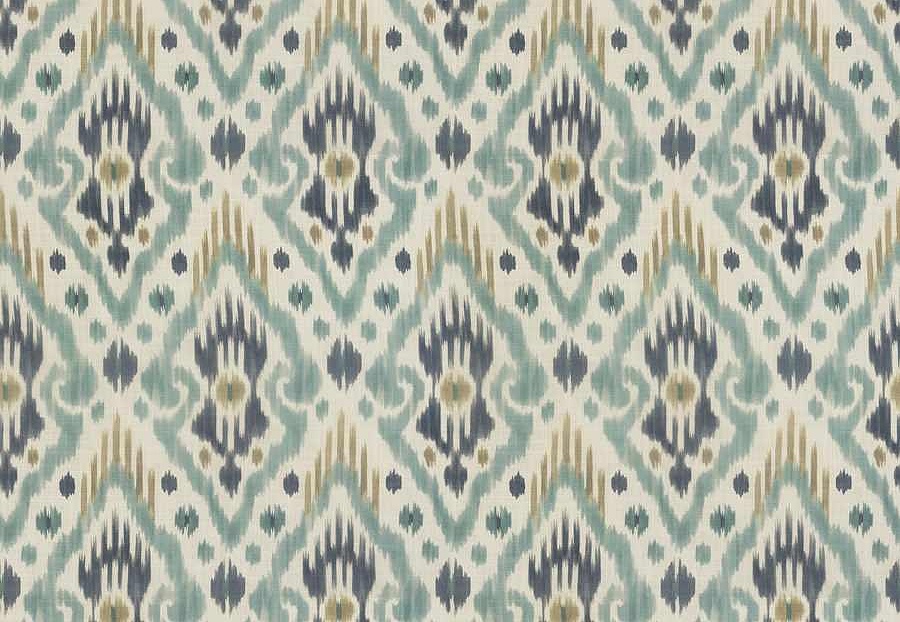 Ткань Fabricut Natural Nuances Vignettes Juniper AldrumIkat/Lagoon