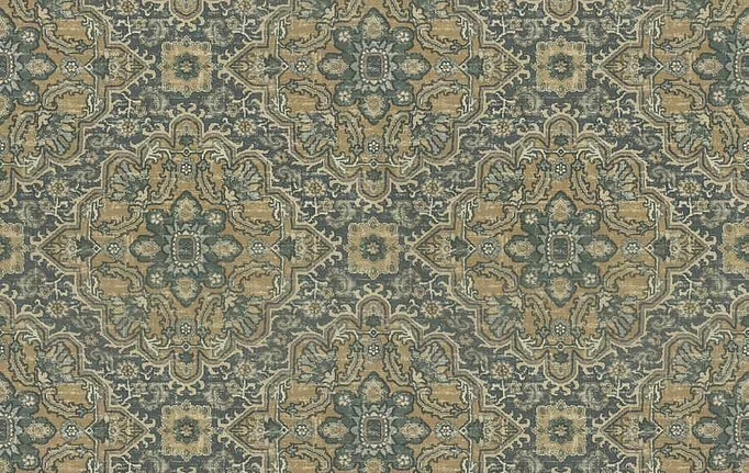 Американская ткань Fabricut, коллекция Natural Nuances Vignettes Juniper, артикул BigleafKilim/AquaMineral