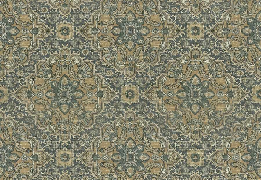 Ткань Fabricut Natural Nuances Vignettes Juniper BigleafKilim/AquaMineral