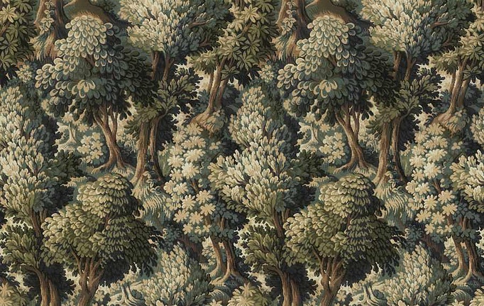 Американская ткань Fabricut, коллекция Natural Nuances Vignettes Juniper, артикул Basswood/AquaForest