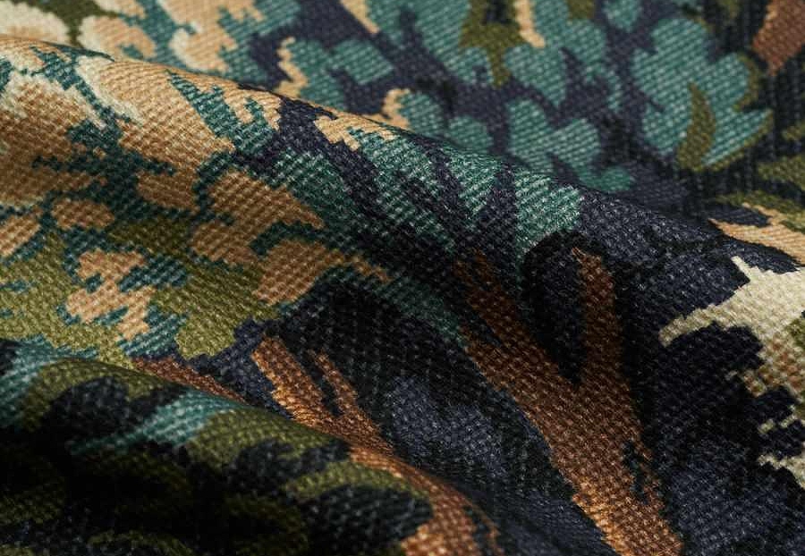 Ткань Fabricut Natural Nuances Vignettes Juniper Basswood/AquaForest