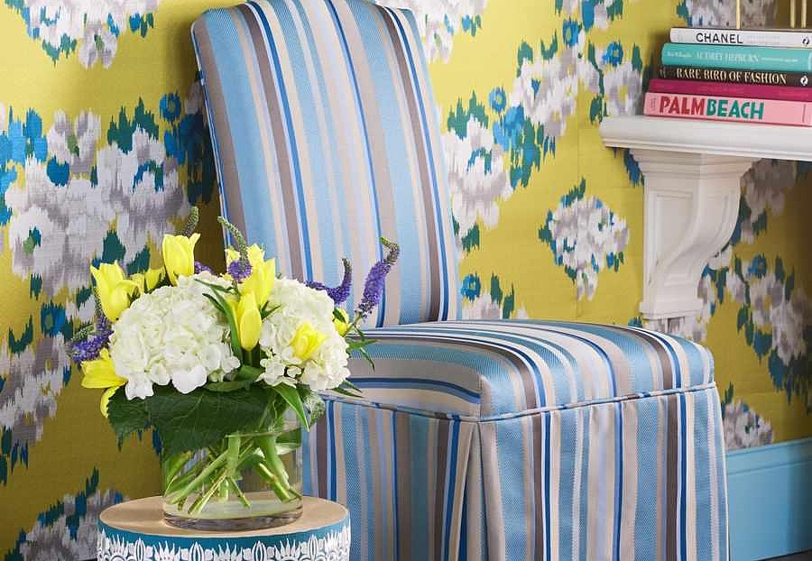 Ткань Fabricut Iris Apfel ImprovStripe/Ocean