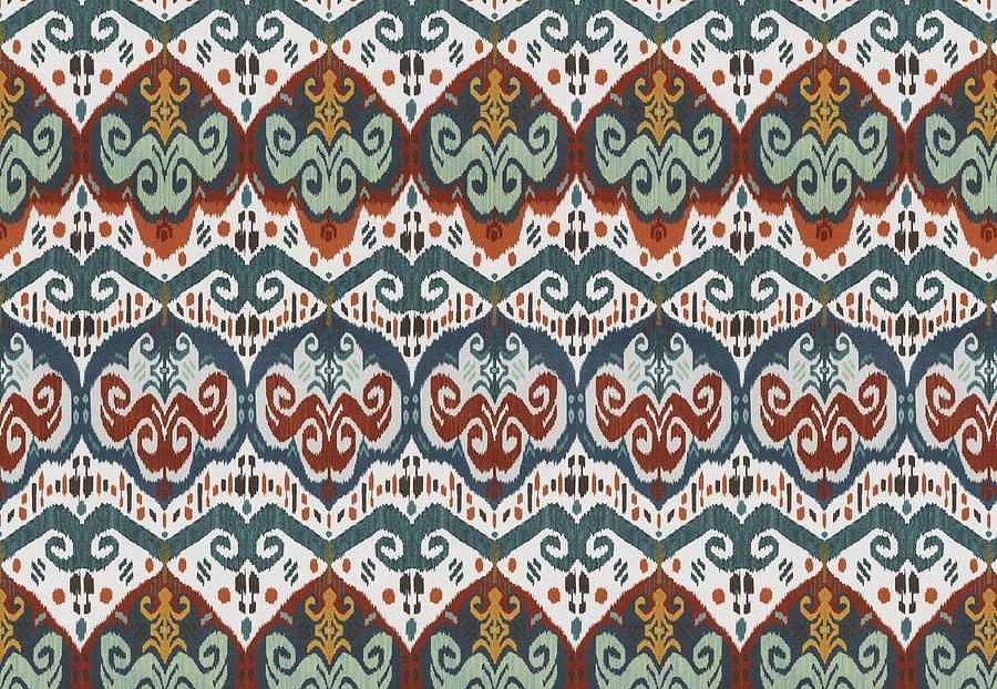 Ткань Fabricut Iris Apfel IndonesianIkat/TealSpice