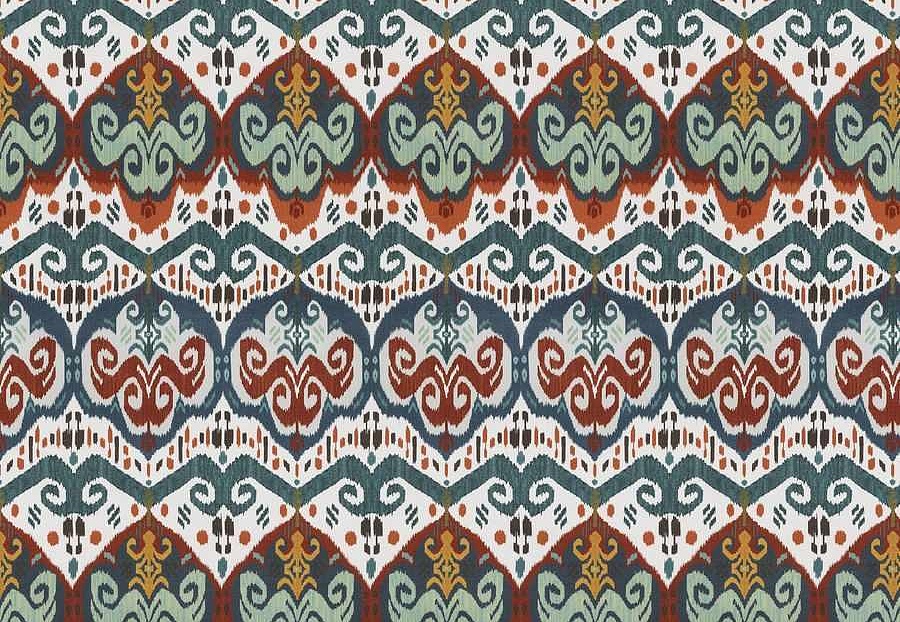Ткань Fabricut Iris Apfel IndonesianIkat/TealSpice