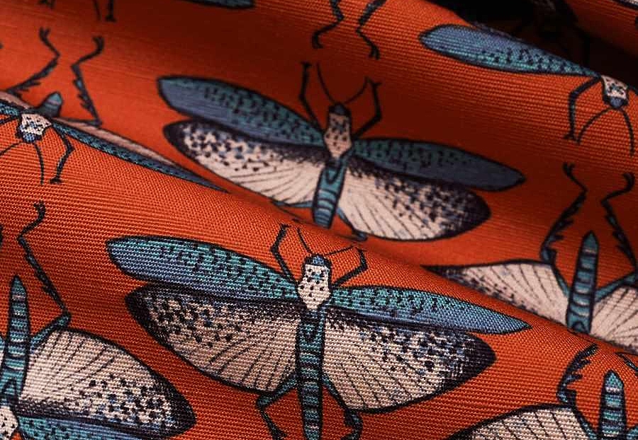 Ткань Fabricut Iris Apfel FantasyBug/SpiceTeal