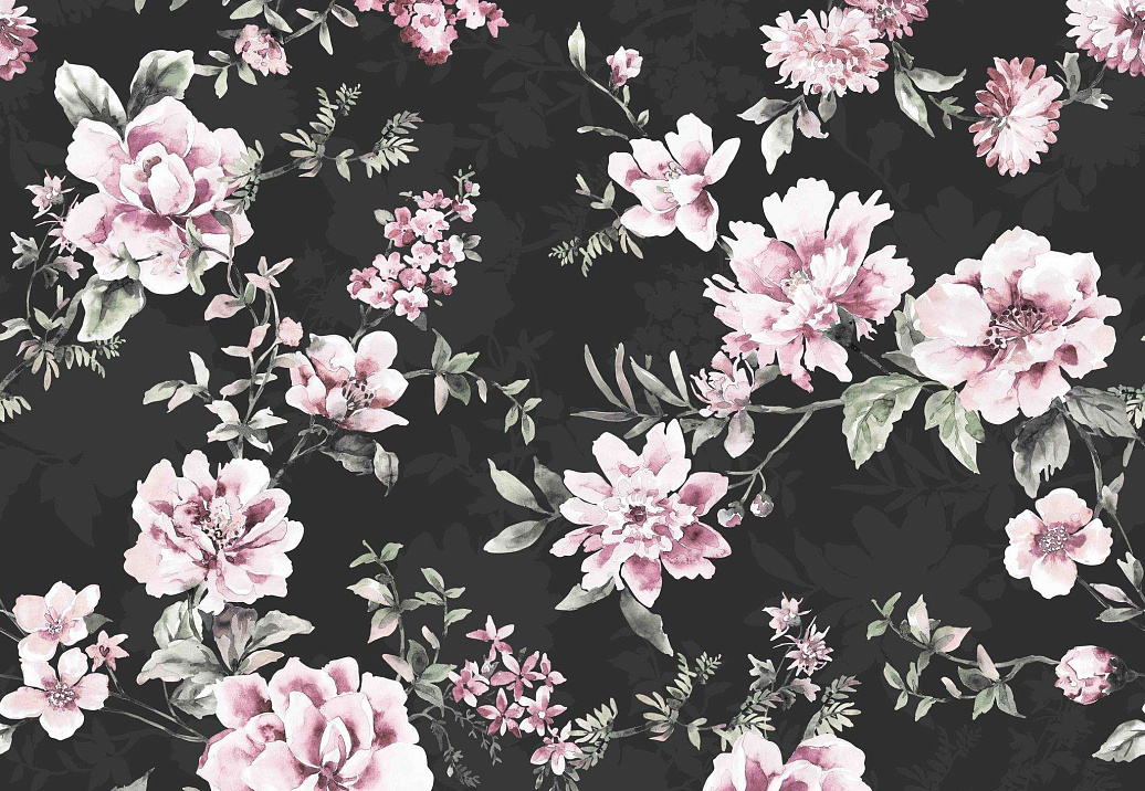 Ткань Marufabrics Collection 1 Blossom/Black