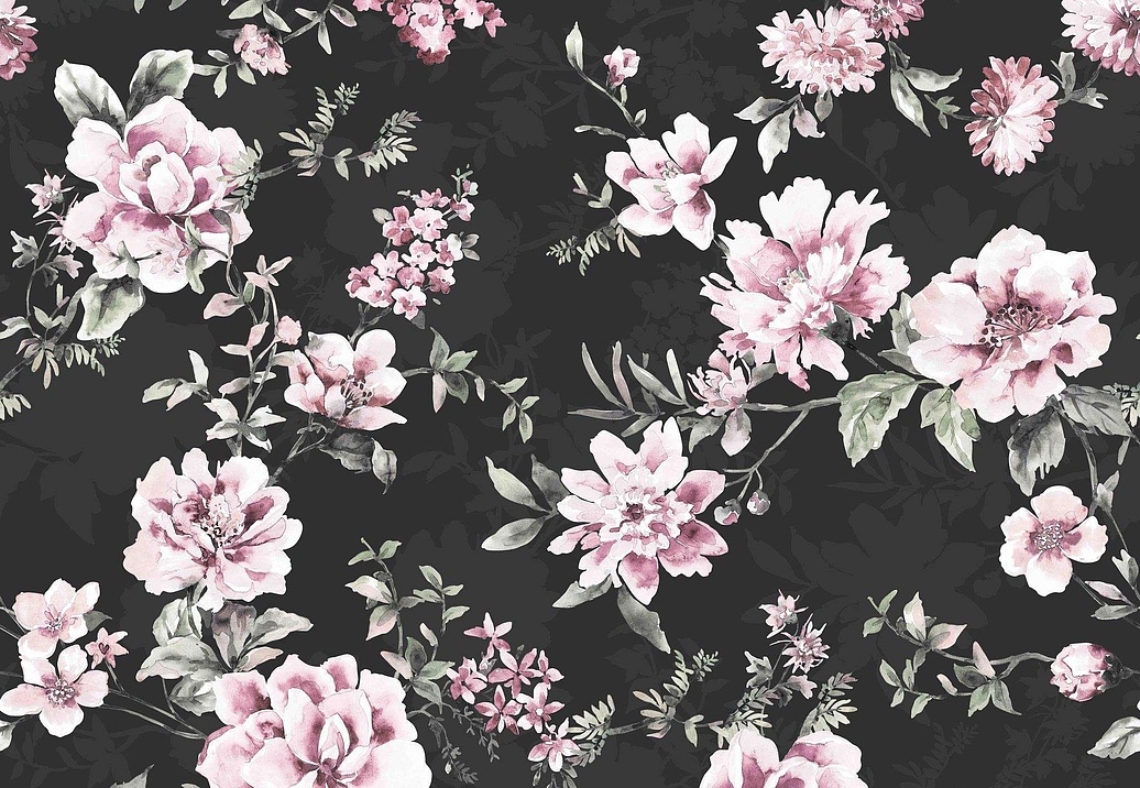 Ткань Marufabrics Collection 1 Blossom/Black