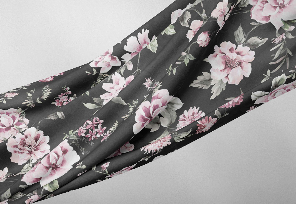 Ткань Marufabrics Collection 1 Blossom/Black