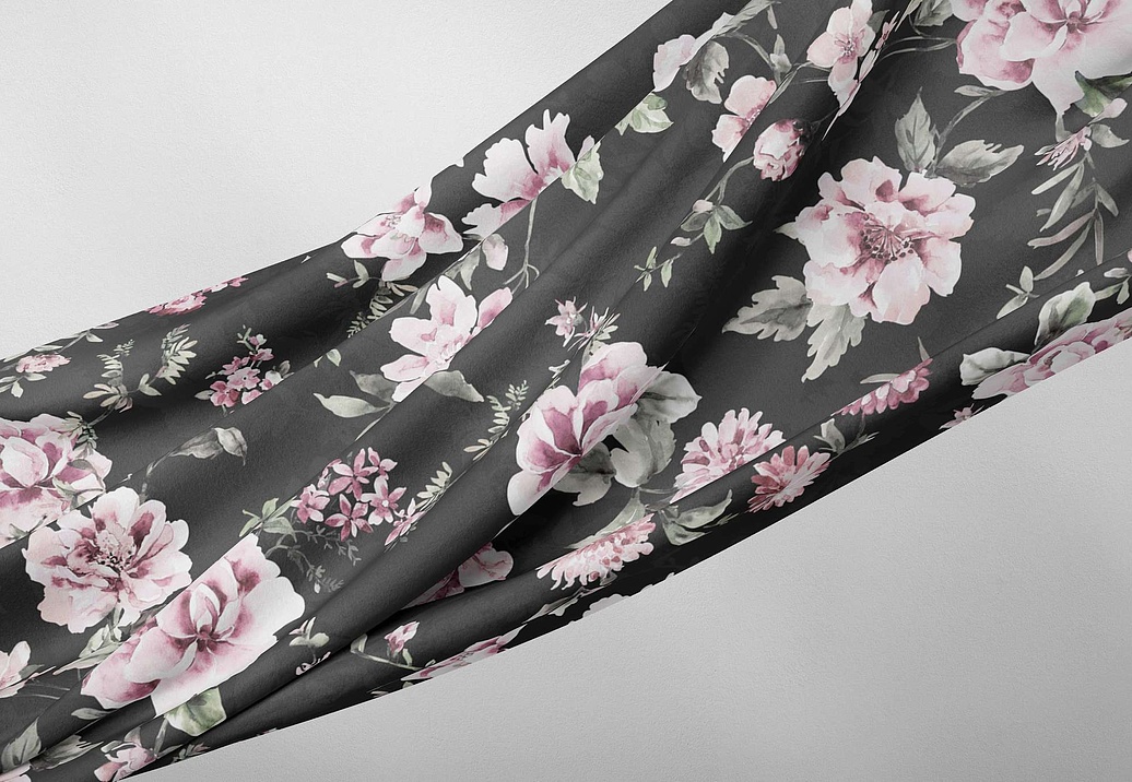 Ткань Marufabrics Collection 1 Blossom/Black
