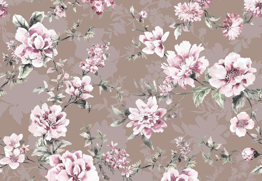 Ткань Marufabrics Collection 1 Blossom/Coffee