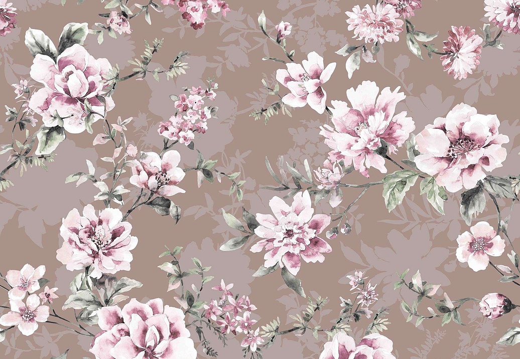 Ткань Marufabrics Collection 1 Blossom/Coffee