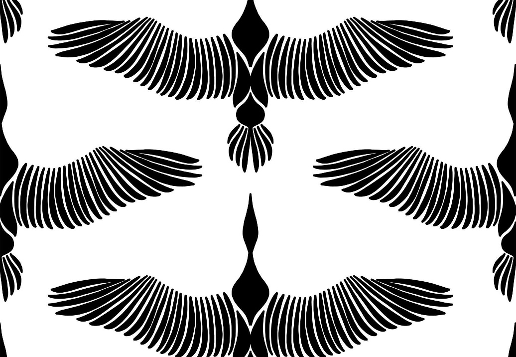 Ткань Marufabrics Collection 2 BirdsBlack