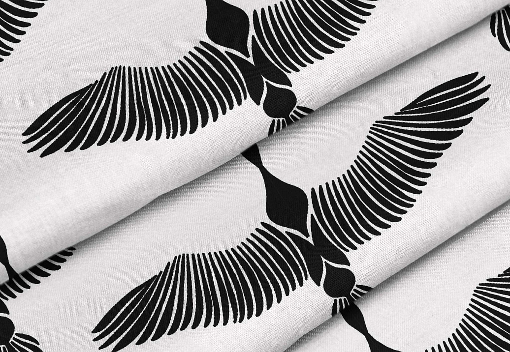 Ткань Marufabrics Collection 2 BirdsBlack