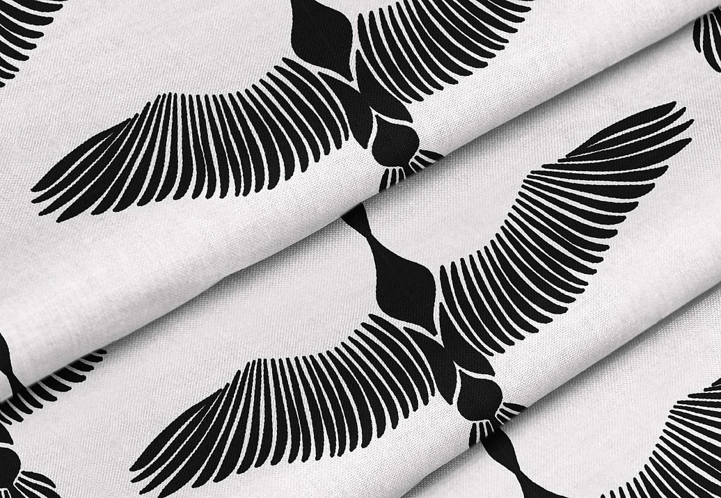 Ткань Marufabrics Collection 2 BirdsBlack