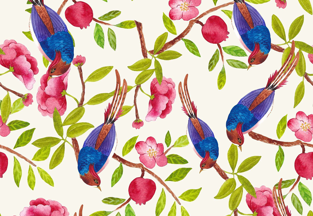 Ткань Marufabrics Collection 2 Bluebirds