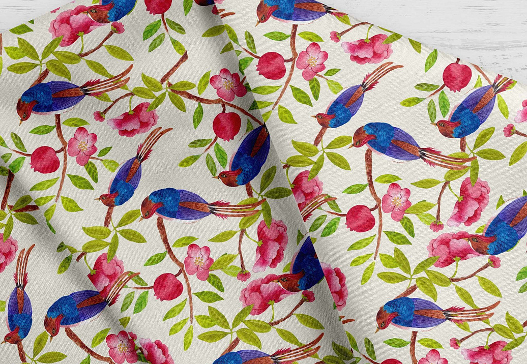 Ткань Marufabrics Collection 2 Bluebirds