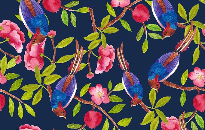 Российская ткань Marufabrics, коллекция Collection 2, артикул BluebirdsBlue