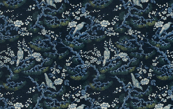 Американская ткань Trend, коллекция Navy-Amethyst Prints & Wovens Vol.II, артикул 04235/Navy