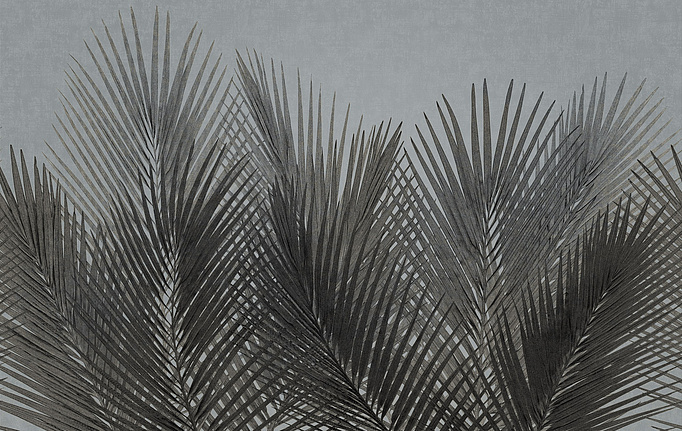 Итальянские панно и фотообои Italreflexes, коллекция Macro, артикул Palm-004/Silver