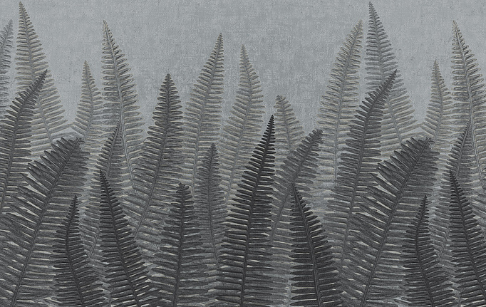 Итальянские панно и фотообои Italreflexes, коллекция Macro, артикул Fern-005/Silver