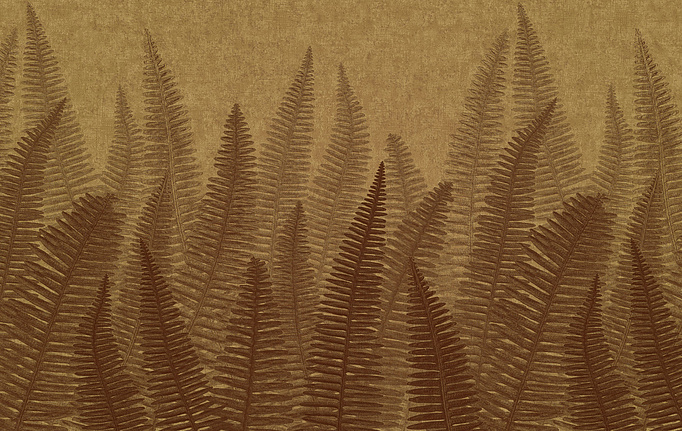 Итальянские панно и фотообои Italreflexes, коллекция Macro, артикул Fern-005/Gold
