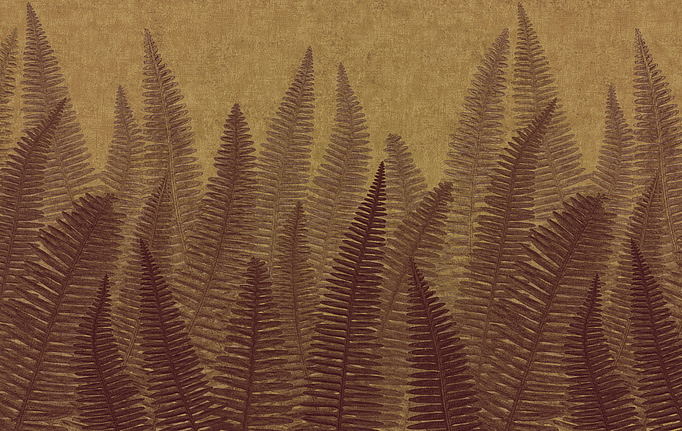 Итальянские панно и фотообои Italreflexes, коллекция Macro, артикул Fern-005/PureGold