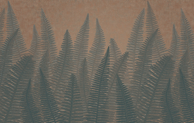 Итальянские панно и фотообои Italreflexes, коллекция Macro, артикул Fern-005/Copper