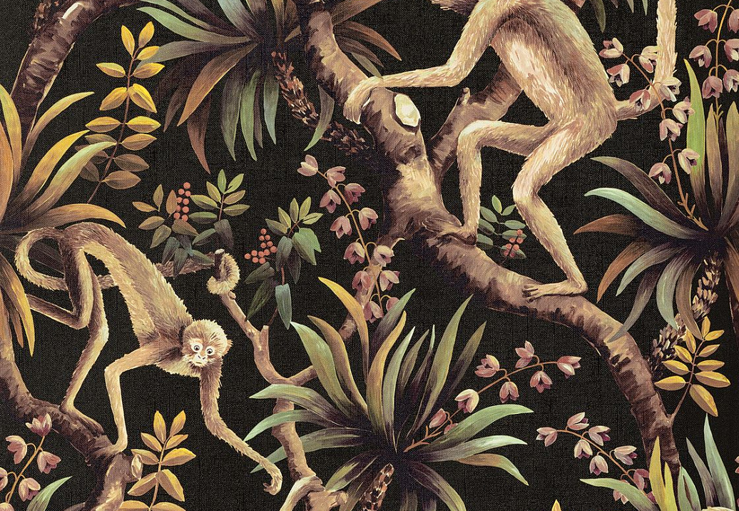 Обои Mokum The Royal Menagerie 13095/894/Monkey Business W/P/Sepia
