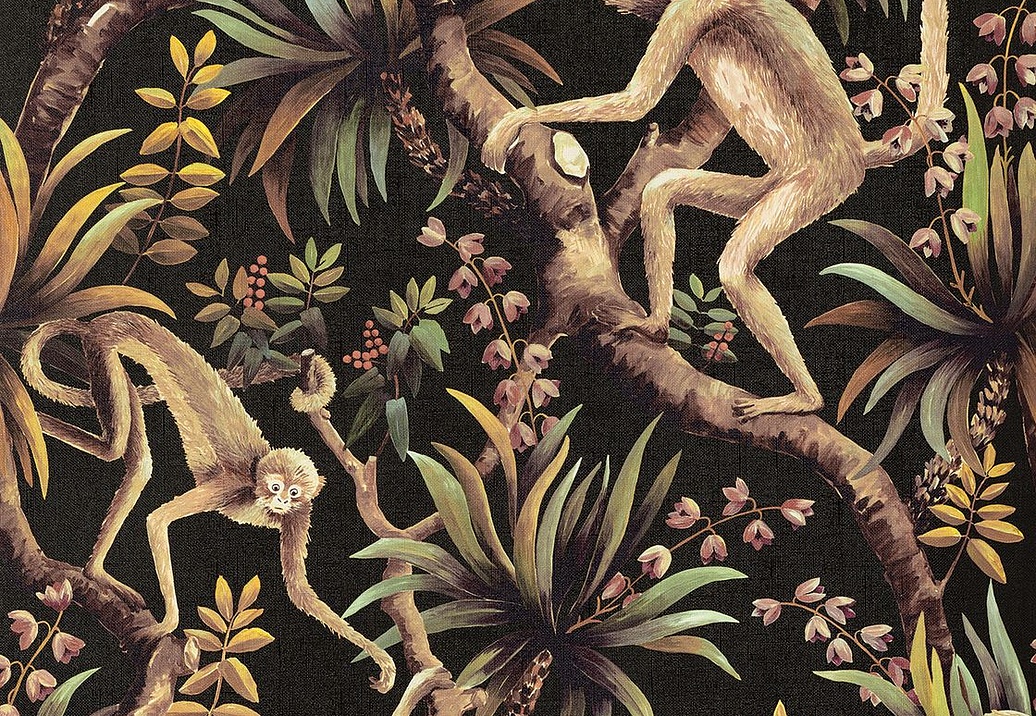 Обои Mokum The Royal Menagerie 13095/894/Monkey Business W/P/Sepia